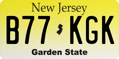 NJ license plate B77KGK