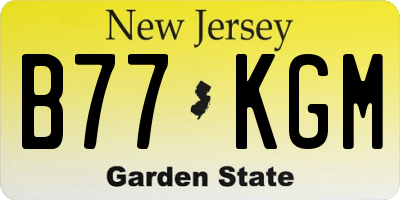 NJ license plate B77KGM