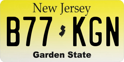 NJ license plate B77KGN