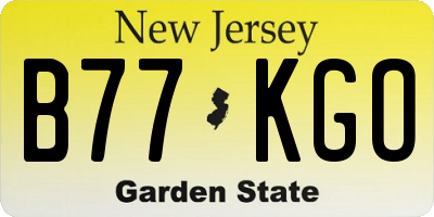 NJ license plate B77KGO