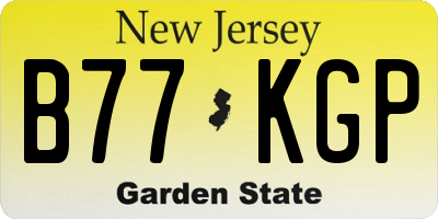NJ license plate B77KGP