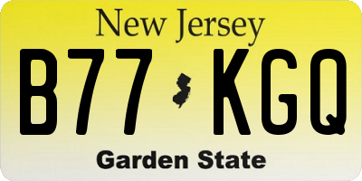 NJ license plate B77KGQ