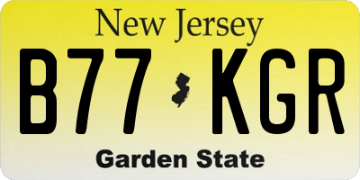 NJ license plate B77KGR