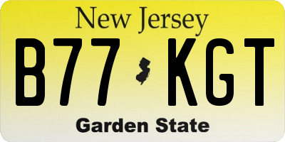 NJ license plate B77KGT