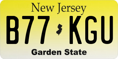 NJ license plate B77KGU
