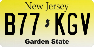 NJ license plate B77KGV