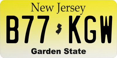 NJ license plate B77KGW