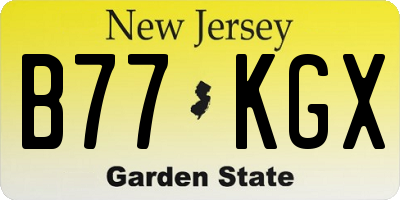 NJ license plate B77KGX