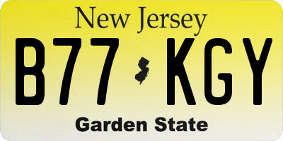 NJ license plate B77KGY