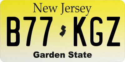 NJ license plate B77KGZ