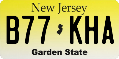 NJ license plate B77KHA