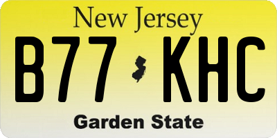 NJ license plate B77KHC