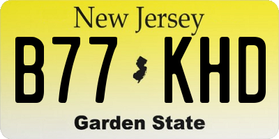 NJ license plate B77KHD