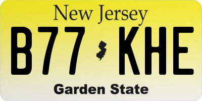 NJ license plate B77KHE