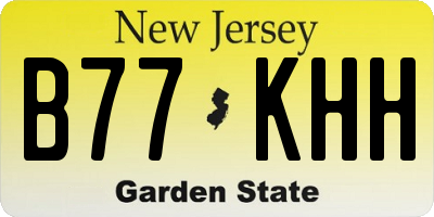 NJ license plate B77KHH