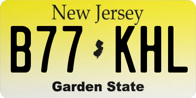NJ license plate B77KHL