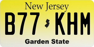 NJ license plate B77KHM