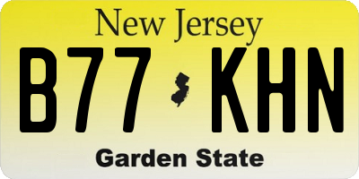 NJ license plate B77KHN