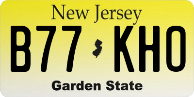 NJ license plate B77KHO