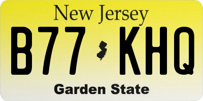NJ license plate B77KHQ