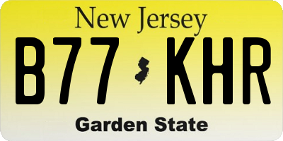 NJ license plate B77KHR