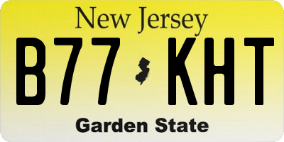 NJ license plate B77KHT