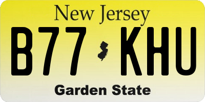 NJ license plate B77KHU
