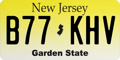 NJ license plate B77KHV
