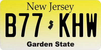 NJ license plate B77KHW