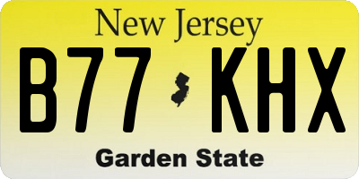 NJ license plate B77KHX