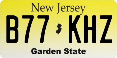 NJ license plate B77KHZ