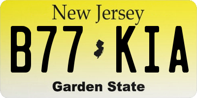 NJ license plate B77KIA