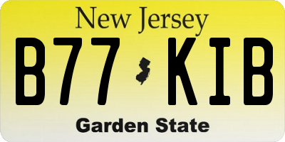 NJ license plate B77KIB