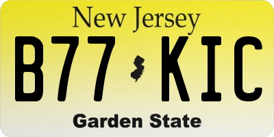 NJ license plate B77KIC
