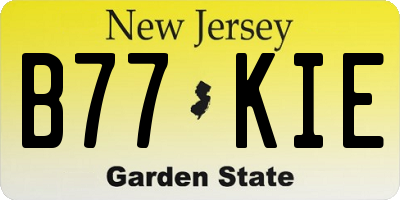 NJ license plate B77KIE