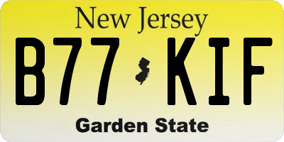 NJ license plate B77KIF