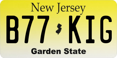 NJ license plate B77KIG