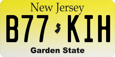 NJ license plate B77KIH