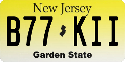 NJ license plate B77KII