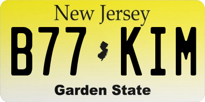 NJ license plate B77KIM