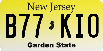 NJ license plate B77KIO