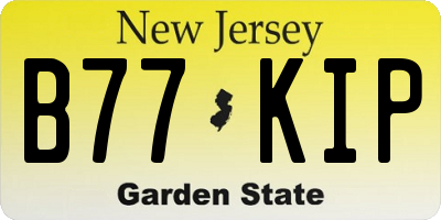 NJ license plate B77KIP
