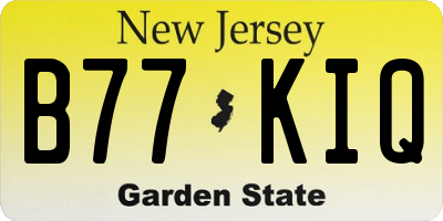 NJ license plate B77KIQ