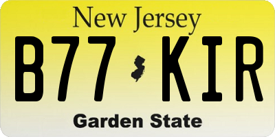 NJ license plate B77KIR