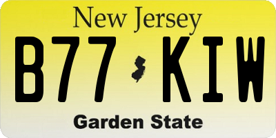 NJ license plate B77KIW