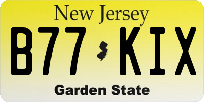 NJ license plate B77KIX