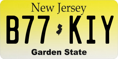 NJ license plate B77KIY