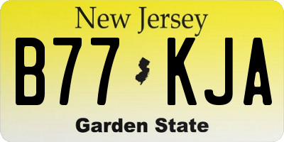 NJ license plate B77KJA