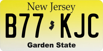 NJ license plate B77KJC