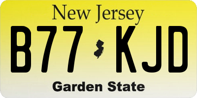 NJ license plate B77KJD